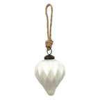 Kerstbal Ø 7 cm Wit Glas Kerstdecoratie