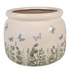 Bloempot Beige Keramiek Vlinders