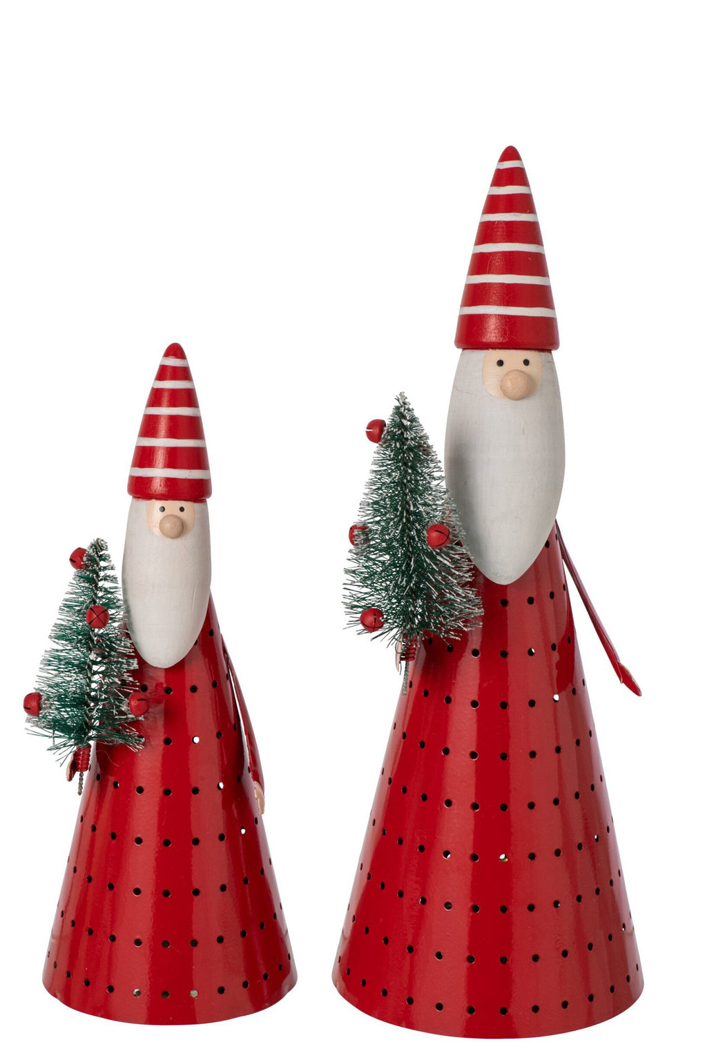 J-Line Ledkerstman - ijzer - wit/kerstrood - large