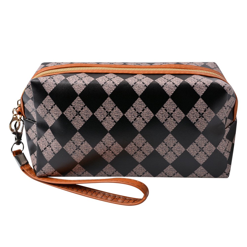 Toilettas Dames 18x8x10 cm Zwart Bruin Polyester Make-Up Tasje