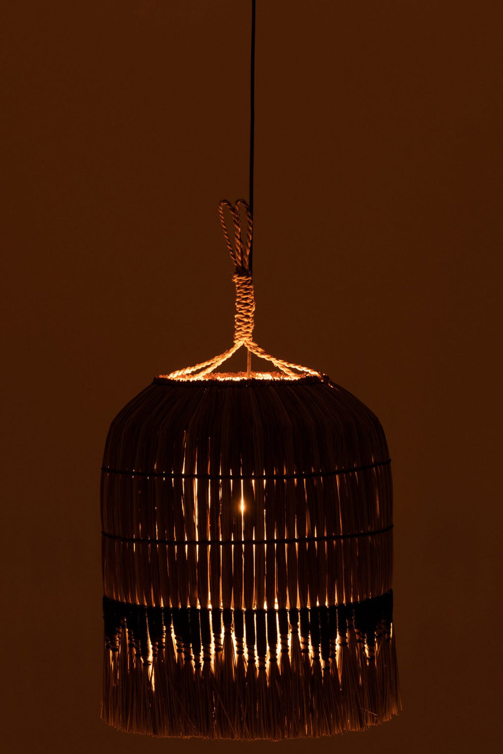 J-Line hanglamp Motief - gras - naturel/zwart