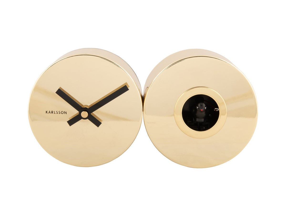 Wandklok Duo Koekoek Verguld