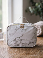 Toilettas Dames 21x8x13 cm Wit Grijs Polyester Make-Up Tasje