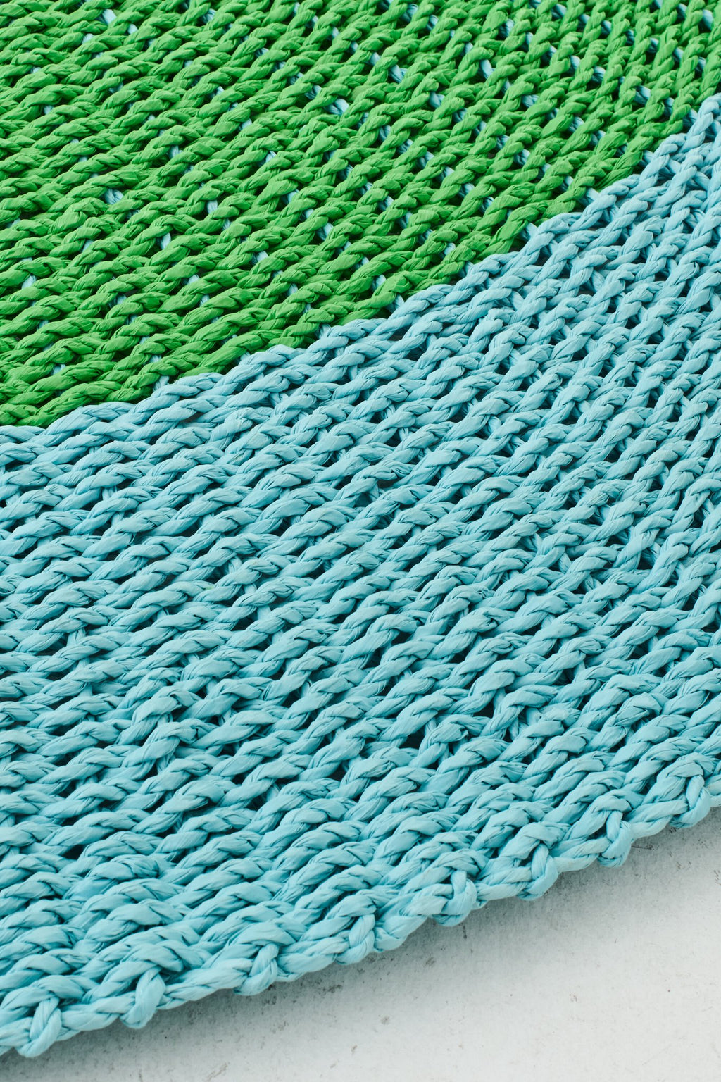 J-Line vloerkleed Gestreept - zeegras - blauw/groen
