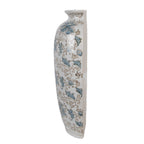 Vaas 19x10x38 cm Wit Blauw Keramiek