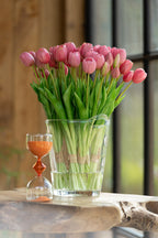 J-Line bloemenboeket Tulpen 7 Stuks - kunststof - roze - large