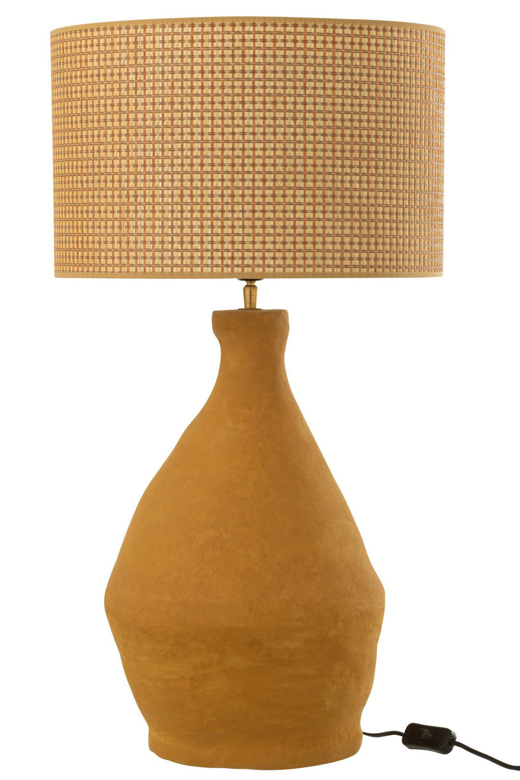J-Line tafellamp Indus - papier mache - geel