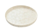 J-Line decoratie plateau Schelp - polyresin - wit - L