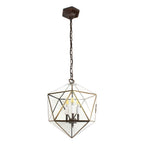 Hanglamp 35x35x140 cm transparant metaal hanglamp eettafel