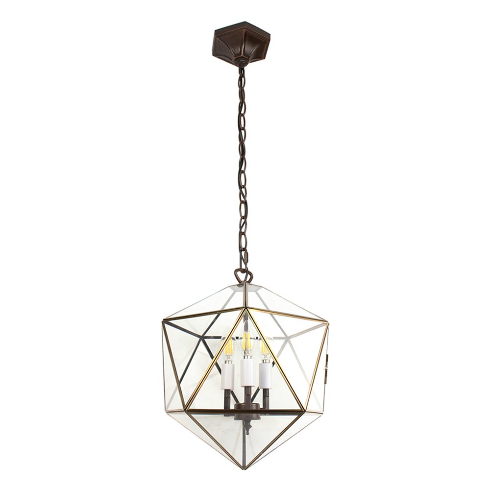 Hanglamp 35x35x140 cm transparant metaal hanglamp eettafel