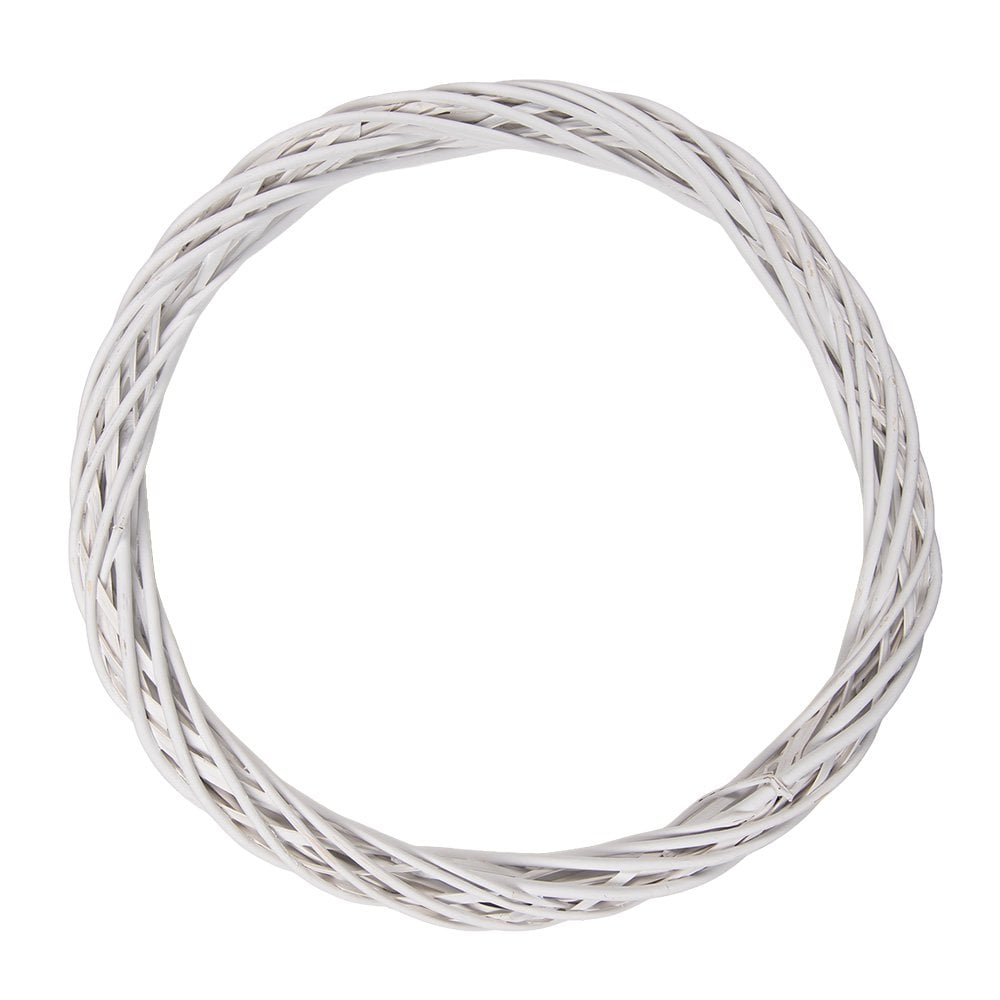 Krans Ø 50x5 cm Wit Rotan