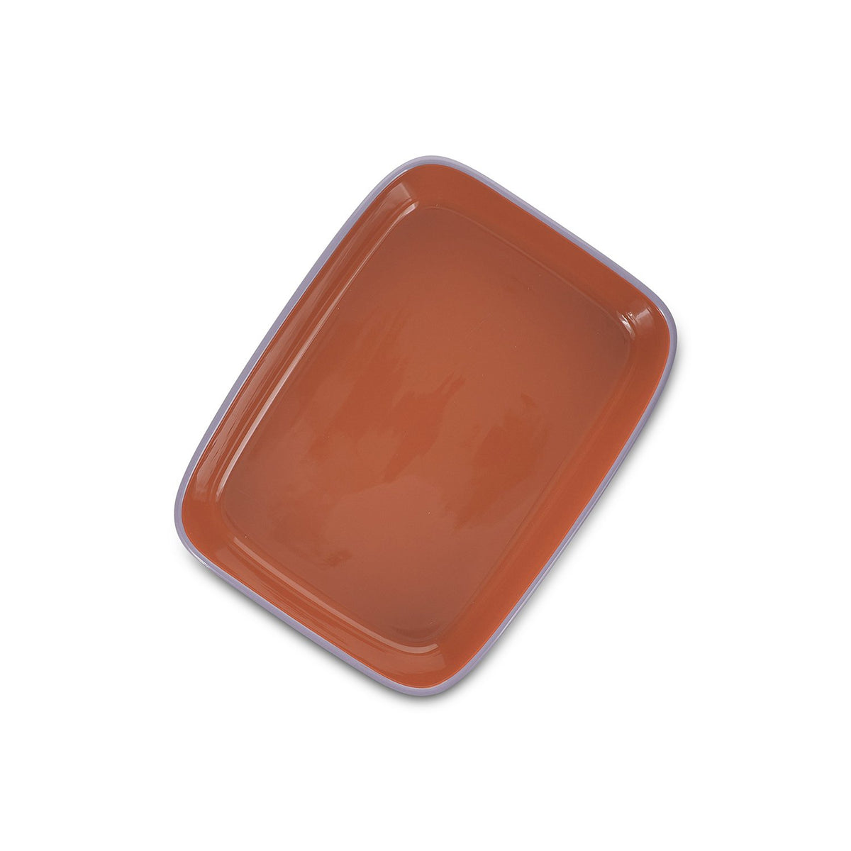 Ovenschaal 29,5x22,5xH7cm oranje/paars Duo