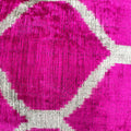 Velvet Ikat Kussen Ocean Fuchsia Pink