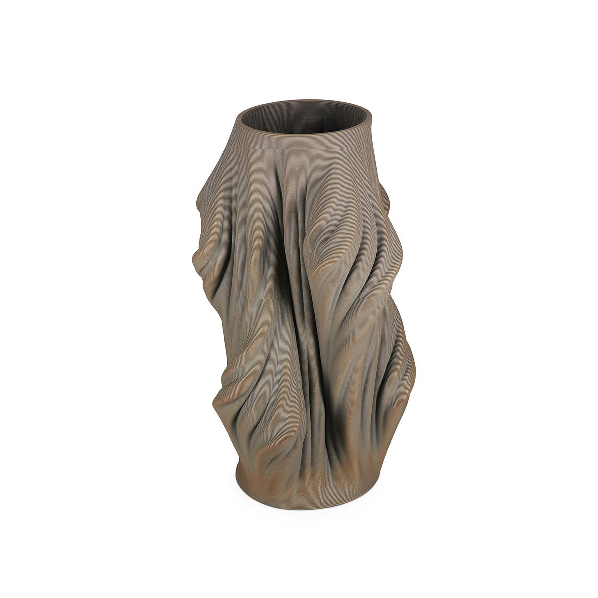 Vaas 22,5x22,5xH37cm satijn bruin Vea