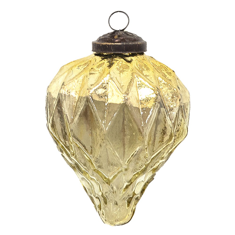 Kerstbal Ø 7 cm Goudkleeurig Glas Kerstdecoratie