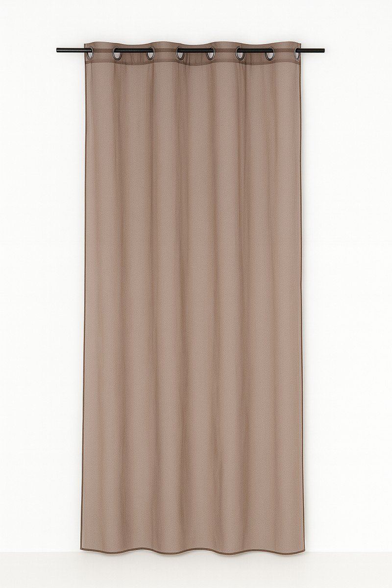 Mona Gordijn taupe 8 ringen 135 x 260 cm