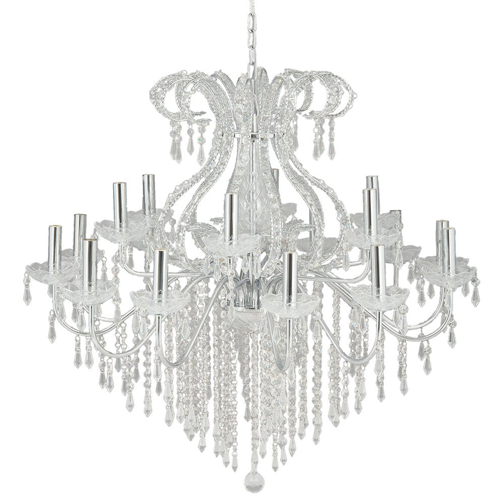 Kroonluchter Ø 85x71 cm Zilverkleurig IJzer Hanglamp