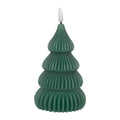 LED Kaars Kerstboom Ø 8x17 cm Groen Wax
