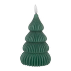 LED Kaars Kerstboom Ø 8x17 cm Groen Wax
