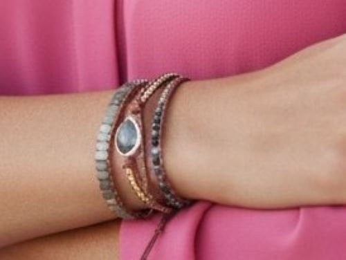 Dames wikkelarmband Labradoriet