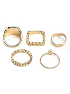 Sieradenset | Ingewikkelde vingerringen vergulde ring | Goud