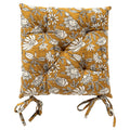 Dutch Decor Judith - Stoelkussen 40x40 cm - Bloemmotief - Met striklinten - Chai Thee - Geel