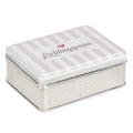Blikken Bewaardoos Beige, Metaal 10x8x4 cm