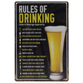 Regels voor het drinken van Retro Wandbord 30x20