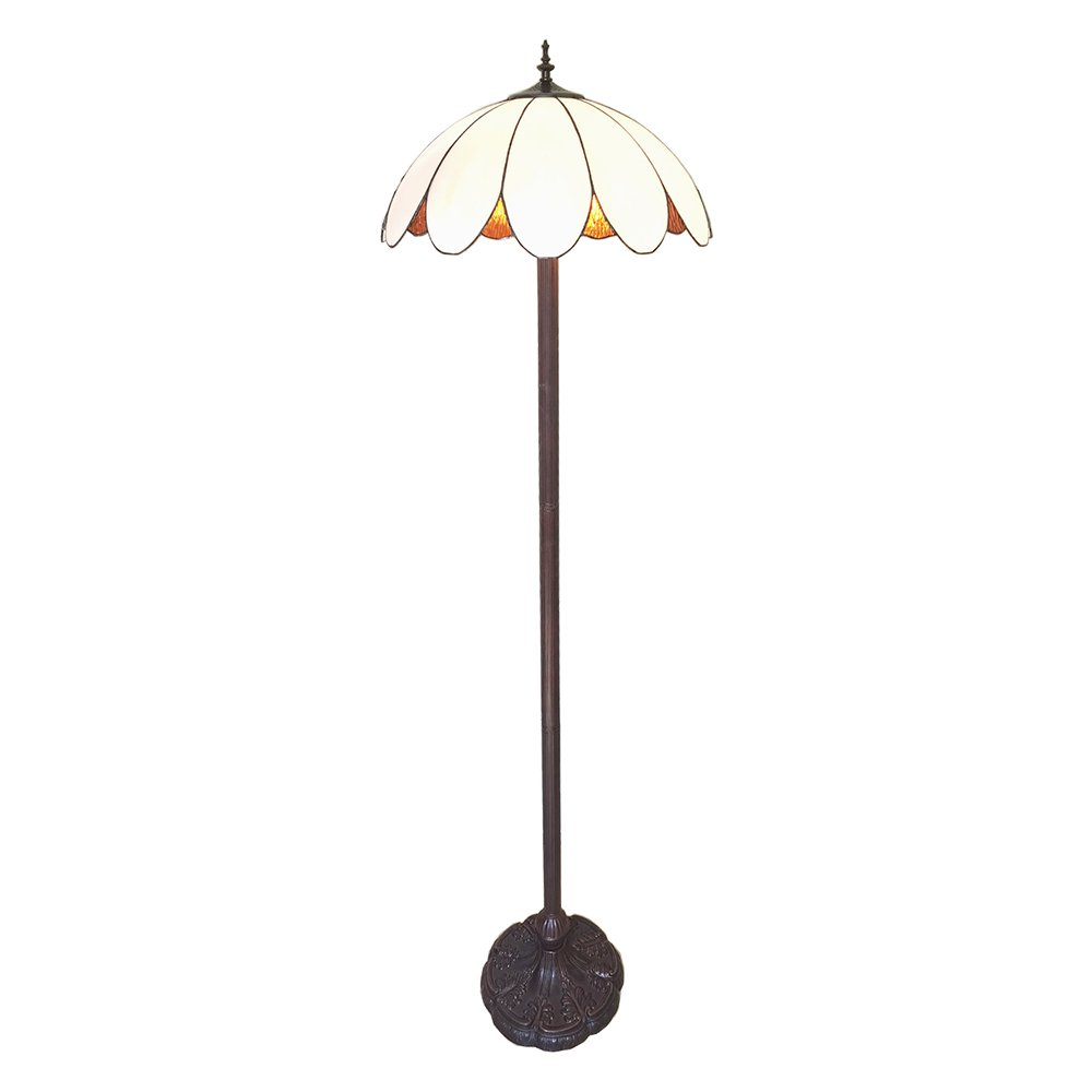 Tiffany Vloerlamp Ø 46x166 cm Wit Polyresin Staande Lamp