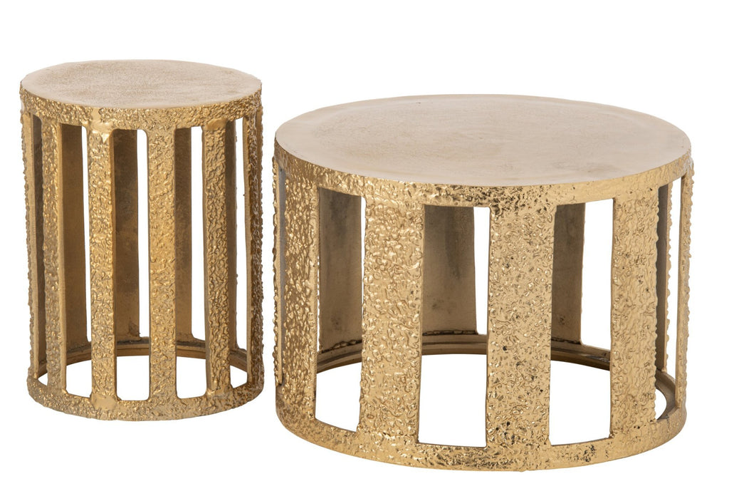 J-Line Gestreepte salontafel - aluminium - goud