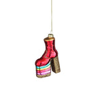 Disco ornament laars glas roze