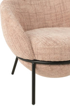 J-Line loungestoel + poef - ijzer - roze/zwart