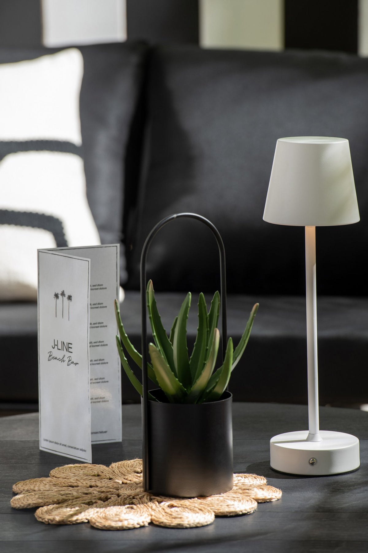 J-Line bloempot - ijzer - zwart - S