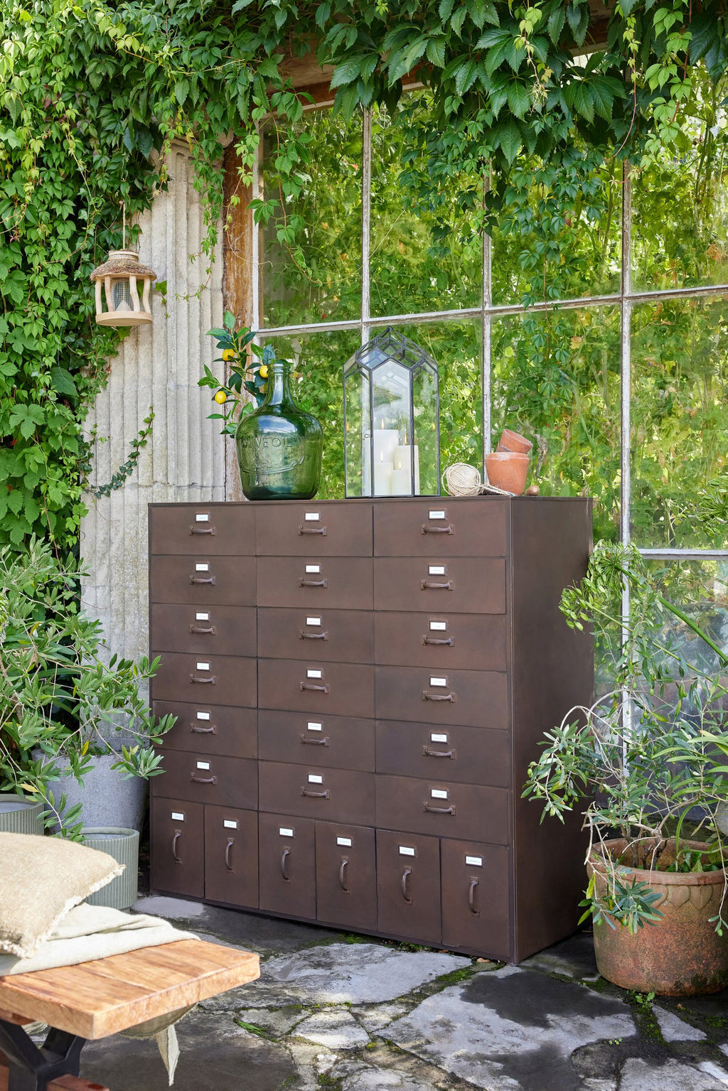 J-Line kast Bade - ijzer - roestbruin