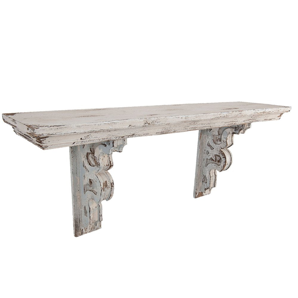 Wandrek 100x23x41 cm Wit Hout Wandplank