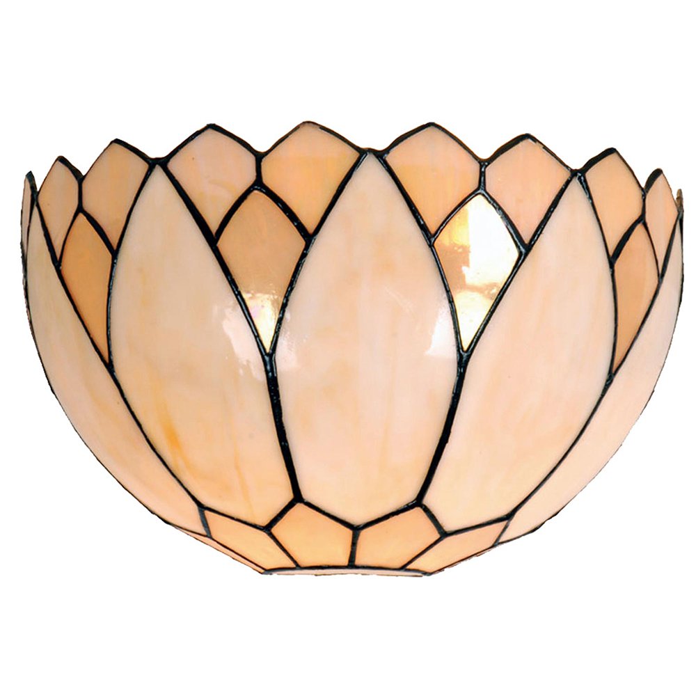 Wandlamp Tiffany 30x15x20 cm Beige Glas Muurlamp