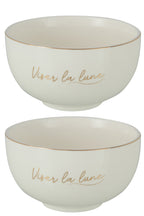 J-Line Viser La Lune kom - porselein - wit/ goud