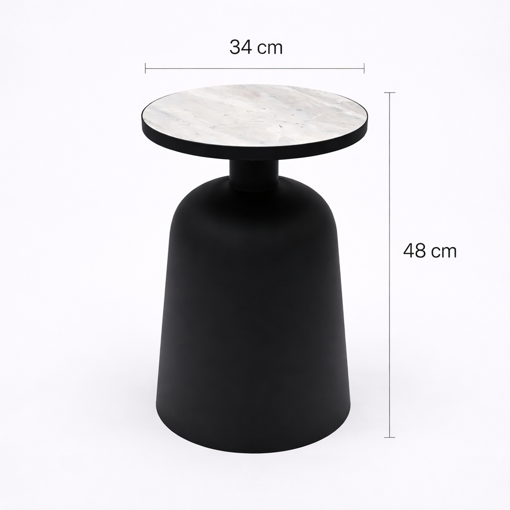 Drum Accenttafel - Zwarte afwerking - Ronde stijl