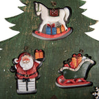 Kerstdecoratie Beeld Kerstboom 32x2x39 cm Groen Hout