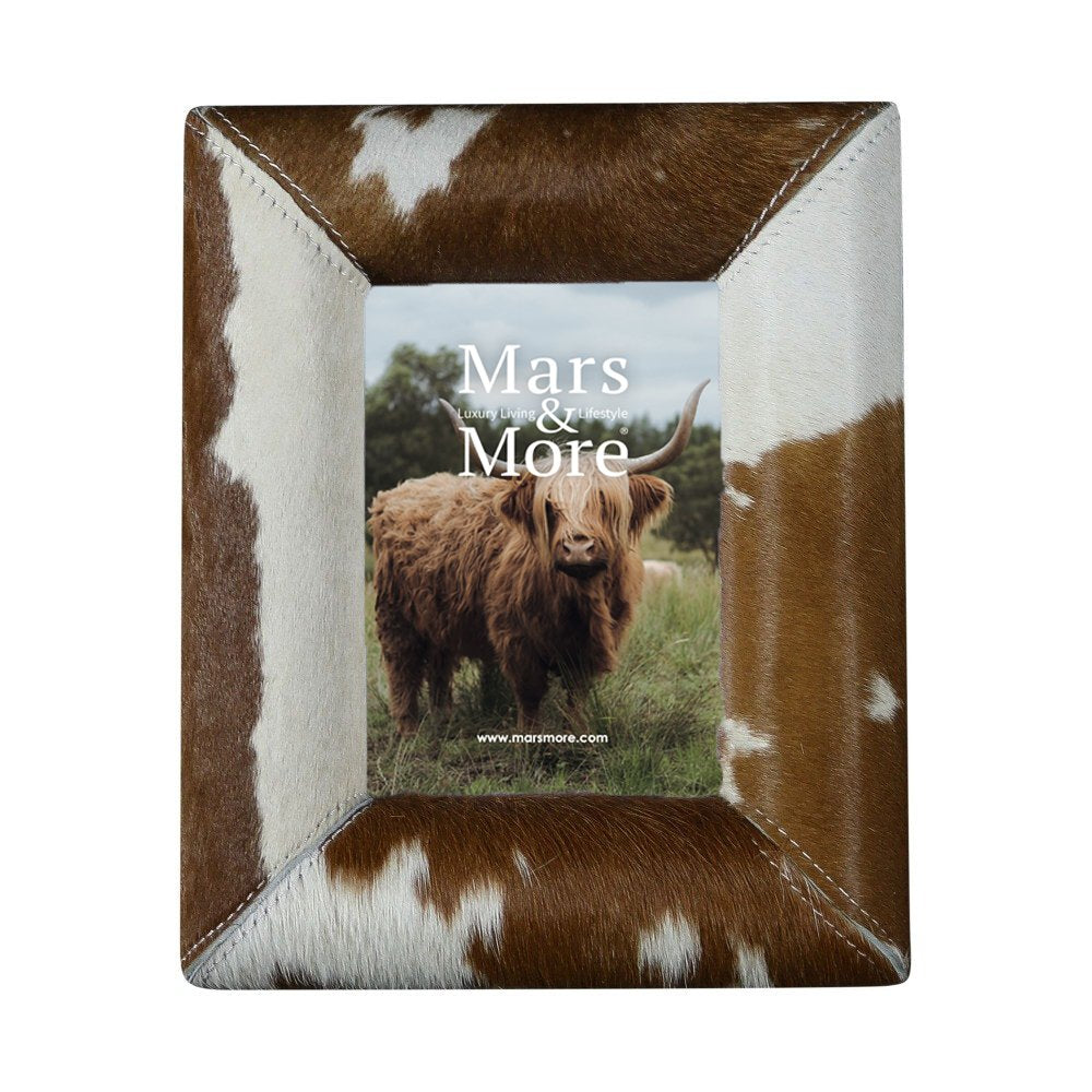 Fotolijst koe bol bruin/wit 18x13cm