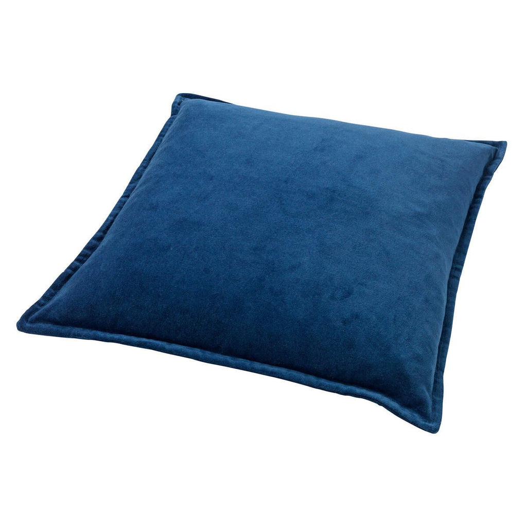 Nederlands decor Caith - Decoratief kussen 50x50 cm - 100% katoenen velours - Insignesblauw - donkerblauw