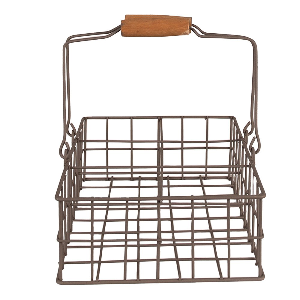Opbergmand 34x19x8 cm Bruin IJzer Mand