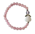 Dames armband Rozenkwarts met beschermengel