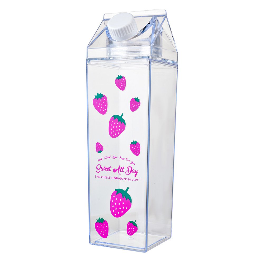Drinkfles 750 ml Transparant Kunststof Aardbeien