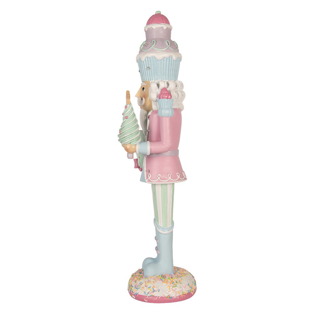 Kerstdecoratie met LED-verlichting Notenkraker 19x16x61 cm Roze Kunststof