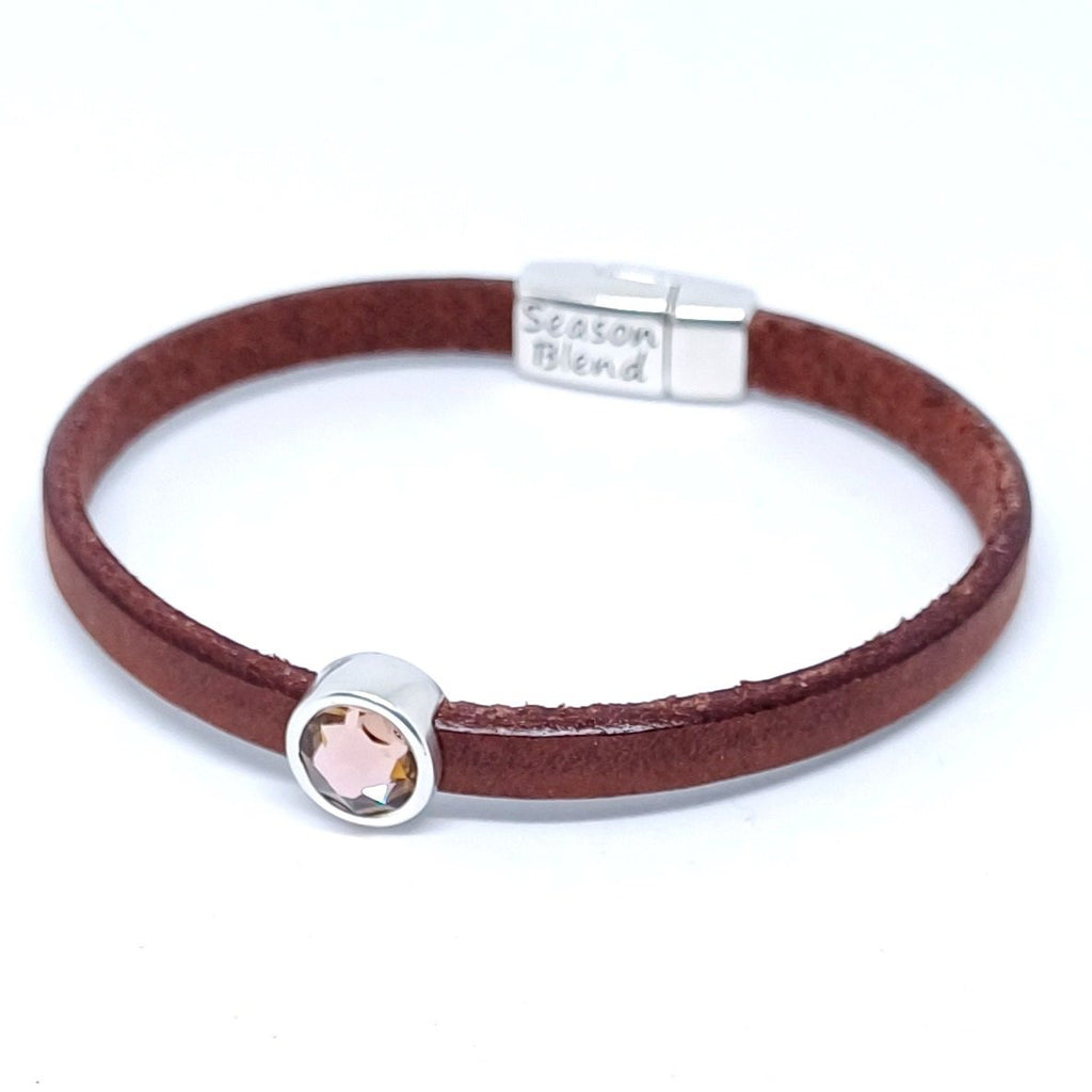 Timeless leren armband antiek verzilverd kleurrijk