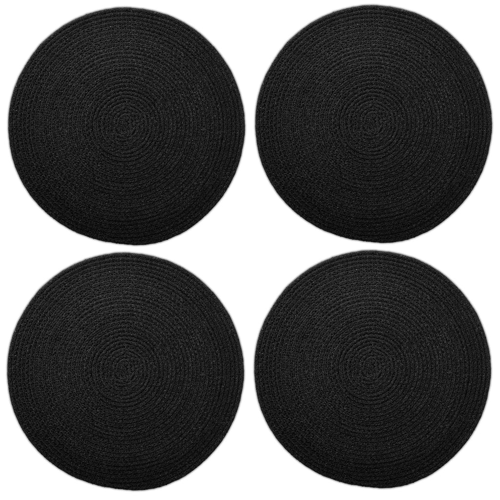 Ronde placemats – geribbeld katoen – diameter 32 cm, set van 4