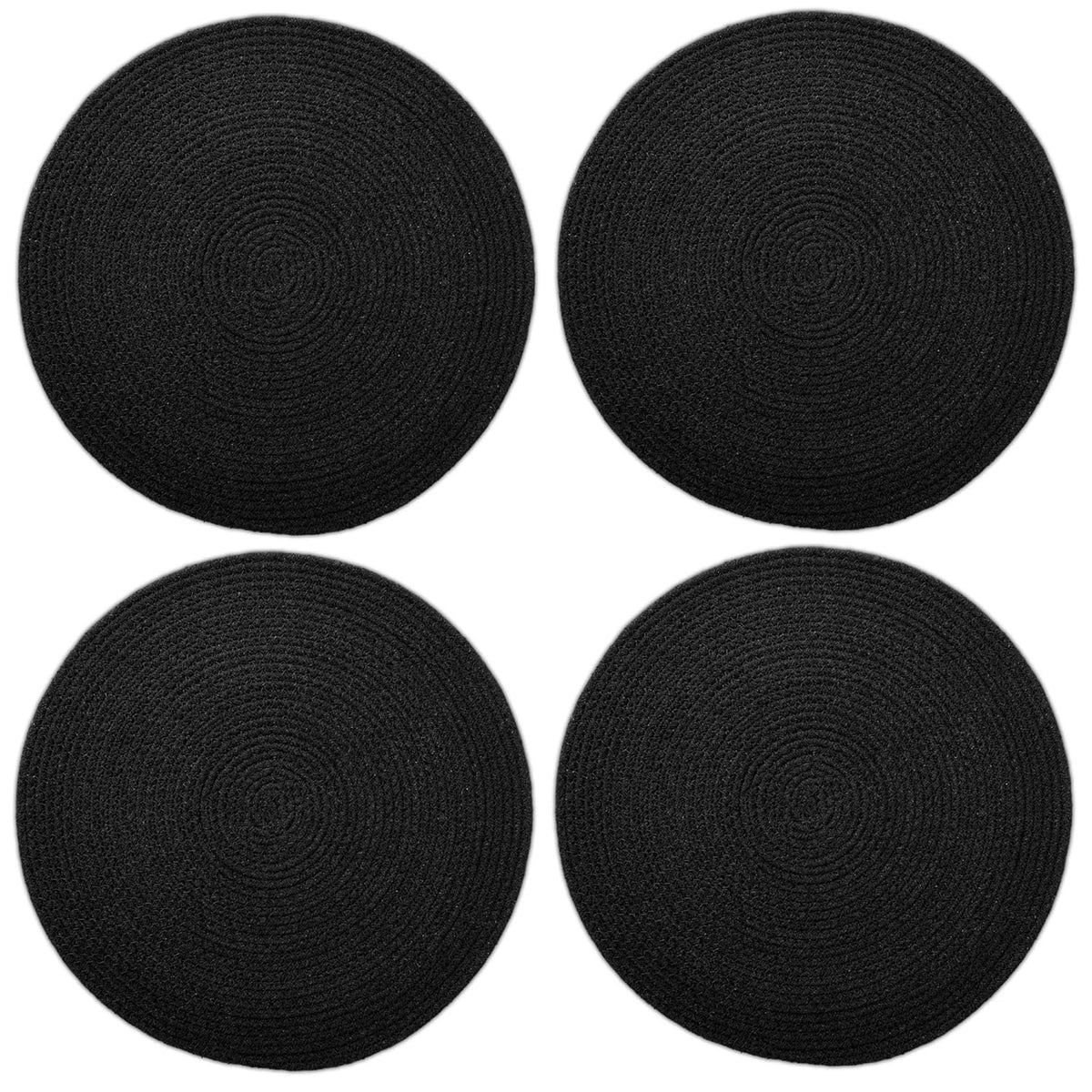 Ronde placemats – geribbeld katoen – diameter 32 cm, set van 4