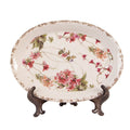 Onderbord 25x18x3 cm Beige Keramiek Bloemen