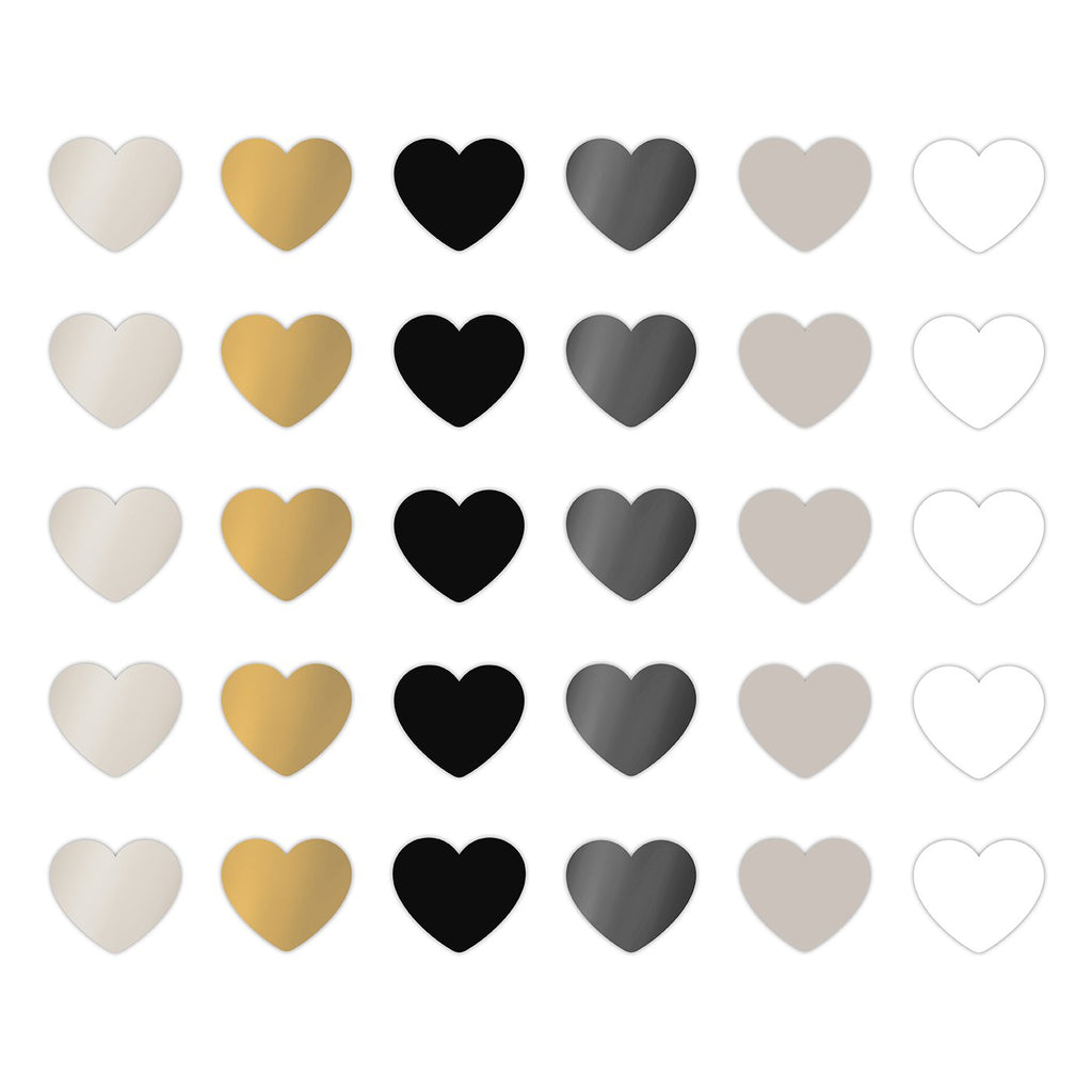 Multicolor Hearts cadeaustickers op rol - 500 stuks